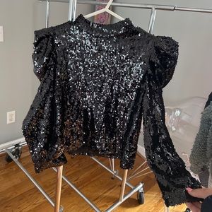 Black sequin top